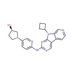 O[C@@H]1CCN(c2ccc(Nc3ncc4c5ccncc5n(C5CCC5)c4n3)nc2)C1 ZINC000169706886