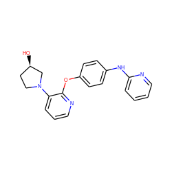 O[C@@H]1CCN(c2cccnc2Oc2ccc(Nc3ccccn3)cc2)C1 ZINC000138920898