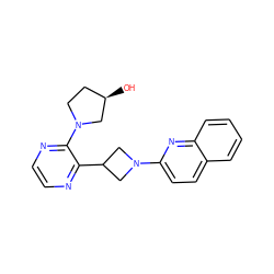 O[C@@H]1CCN(c2nccnc2C2CN(c3ccc4ccccc4n3)C2)C1 ZINC000140143604