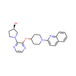 O[C@@H]1CCN(c2nccnc2OC2CCN(c3ccc4ccccc4n3)CC2)C1 ZINC000096168695