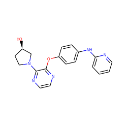 O[C@@H]1CCN(c2nccnc2Oc2ccc(Nc3ccccn3)cc2)C1 ZINC000142826380