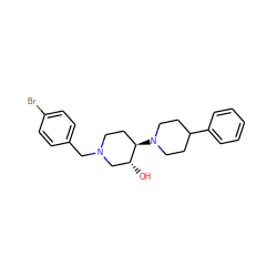 O[C@@H]1CN(Cc2ccc(Br)cc2)CC[C@H]1N1CCC(c2ccccc2)CC1 ZINC000028100159