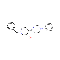 O[C@@H]1CN(Cc2ccccc2)CC[C@@H]1N1CCN(c2ccccc2)CC1 ZINC000038156634