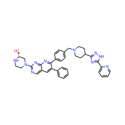 O[C@@H]1CN(c2ncc3cc(-c4ccccc4)c(-c4ccc(CN5CCC(c6n[nH]c(-c7ccccn7)n6)CC5)cc4)nc3n2)CCN1 ZINC000049889530