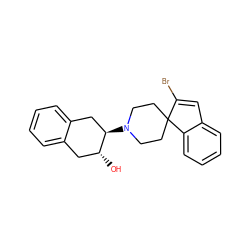 O[C@@H]1Cc2ccccc2C[C@H]1N1CCC2(CC1)C(Br)=Cc1ccccc12 ZINC000013738162