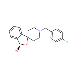 O[C@@H]1OC2(CCN(Cc3ccc(F)cc3)CC2)c2ccccc21 ZINC000040875397