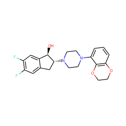 O[C@@H]1c2cc(F)c(F)cc2C[C@H]1N1CCN(c2cccc3c2OCCO3)CC1 ZINC000013471821