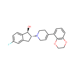 O[C@@H]1c2ccc(F)cc2C[C@H]1N1CC=C(c2cccc3c2OCCO3)CC1 ZINC000013471798