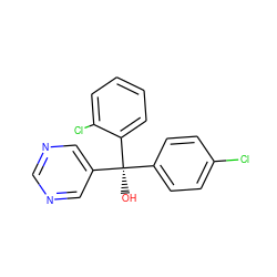 O[C@](c1ccc(Cl)cc1)(c1cncnc1)c1ccccc1Cl ZINC000004099030