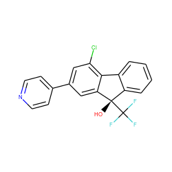 O[C@]1(C(F)(F)F)c2ccccc2-c2c(Cl)cc(-c3ccncc3)cc21 ZINC000144740745