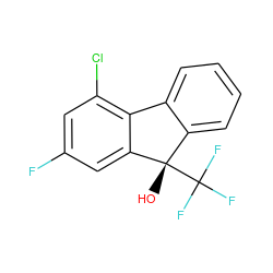 O[C@]1(C(F)(F)F)c2ccccc2-c2c(Cl)cc(F)cc21 ZINC000116909882