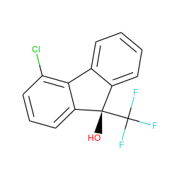 O[C@]1(C(F)(F)F)c2ccccc2-c2c(Cl)cccc21 ZINC000143477372