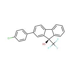 O[C@]1(C(F)(F)F)c2ccccc2-c2ccc(-c3ccc(Cl)cc3)cc21 ZINC000143343291