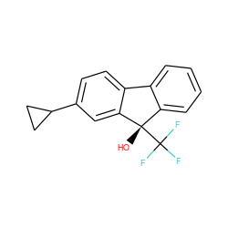 O[C@]1(C(F)(F)F)c2ccccc2-c2ccc(C3CC3)cc21 ZINC000144768794