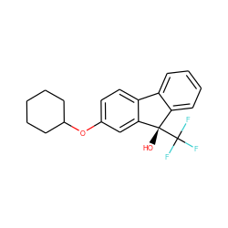 O[C@]1(C(F)(F)F)c2ccccc2-c2ccc(OC3CCCCC3)cc21 ZINC000143493169