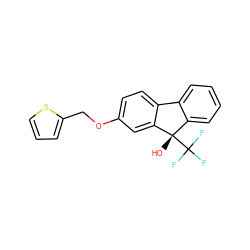 O[C@]1(C(F)(F)F)c2ccccc2-c2ccc(OCc3cccs3)cc21 ZINC000143344147