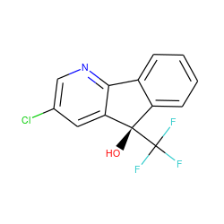 O[C@]1(C(F)(F)F)c2ccccc2-c2ncc(Cl)cc21 ZINC000144689901