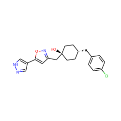 O[C@]1(Cc2cc(-c3cn[nH]c3)on2)CC[C@@H](Cc2ccc(Cl)cc2)CC1 ZINC001772578140