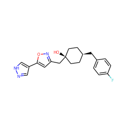 O[C@]1(Cc2cc(-c3cn[nH]c3)on2)CC[C@H](Cc2ccc(F)cc2)CC1 ZINC001772607865