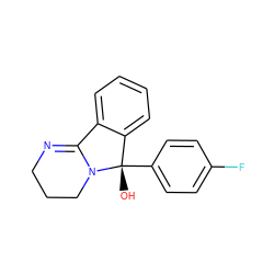 O[C@]1(c2ccc(F)cc2)c2ccccc2C2=NCCCN21 ZINC000013760569