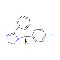 O[C@]1(c2ccc(F)cc2)c2ccccc2C2=NCCN21 ZINC000003610392