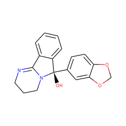 O[C@]1(c2ccc3c(c2)OCO3)c2ccccc2C2=NCCCN21 ZINC000013491072