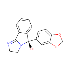 O[C@]1(c2ccc3c(c2)OCO3)c2ccccc2C2=NCCN21 ZINC000013491070