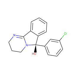 O[C@]1(c2cccc(Cl)c2)c2ccccc2C2=NCCCN21 ZINC000013760571