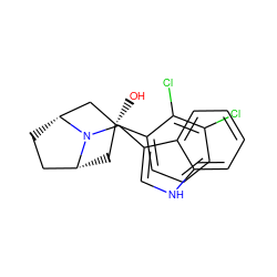 O[C@]1(c2cccc(Cl)c2Cl)C[C@@H]2CC[C@H](C1)N2Cc1c[nH]c2ccccc12 ZINC000101185043