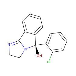 O[C@]1(c2ccccc2Cl)c2ccccc2C2=NCCN21 ZINC000013760547