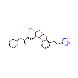 O[C@H](/C=C/[C@@H]1[C@H]2c3cccc(CCc4nnn[nH]4)c3O[C@H]2C[C@H]1O)CC1CCCCC1 ZINC000034232626