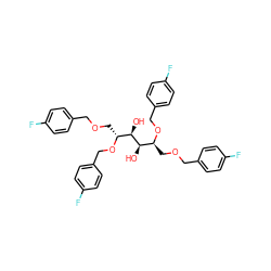 O[C@H]([C@H](COCc1ccc(F)cc1)OCc1ccc(F)cc1)[C@H](O)[C@@H](COCc1ccc(F)cc1)OCc1ccc(F)cc1 ZINC000036139973