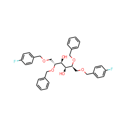 O[C@H]([C@H](COCc1ccc(F)cc1)OCc1ccccc1)[C@H](O)[C@@H](COCc1ccc(F)cc1)OCc1ccccc1 ZINC000036139880