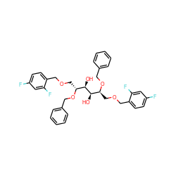 O[C@H]([C@H](COCc1ccc(F)cc1F)OCc1ccccc1)[C@H](O)[C@@H](COCc1ccc(F)cc1F)OCc1ccccc1 ZINC000036139908