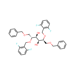 O[C@H]([C@H](COCc1ccccc1)OCc1c(F)cccc1F)[C@H](O)[C@@H](COCc1ccccc1)OCc1c(F)cccc1F ZINC000036139894