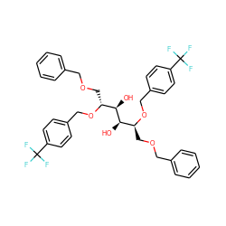 O[C@H]([C@H](COCc1ccccc1)OCc1ccc(C(F)(F)F)cc1)[C@H](O)[C@@H](COCc1ccccc1)OCc1ccc(C(F)(F)F)cc1 ZINC000049877620