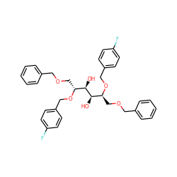 O[C@H]([C@H](COCc1ccccc1)OCc1ccc(F)cc1)[C@H](O)[C@@H](COCc1ccccc1)OCc1ccc(F)cc1 ZINC000036140026