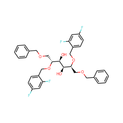 O[C@H]([C@H](COCc1ccccc1)OCc1ccc(F)cc1F)[C@H](O)[C@@H](COCc1ccccc1)OCc1ccc(F)cc1F ZINC000036139940