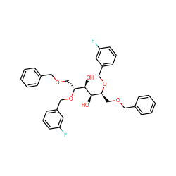 O[C@H]([C@H](COCc1ccccc1)OCc1cccc(F)c1)[C@H](O)[C@@H](COCc1ccccc1)OCc1cccc(F)c1 ZINC000036139947