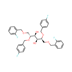 O[C@H]([C@H](COCc1ccccc1F)OCc1ccc(F)cc1)[C@H](O)[C@@H](COCc1ccccc1F)OCc1ccc(F)cc1 ZINC000036140047