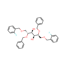 O[C@H]([C@H](COCc1ccccc1F)OCc1ccccc1)[C@H](O)[C@@H](COCc1ccccc1F)OCc1ccccc1 ZINC000036140039