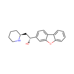 O[C@H](C[C@@H]1CCCCN1)c1ccc2c(c1)oc1ccccc12 ZINC000001580918