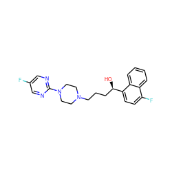 O[C@H](CCCN1CCN(c2ncc(F)cn2)CC1)c1ccc(F)c2ccccc12 ZINC000000591989