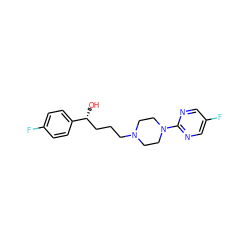 O[C@H](CCCN1CCN(c2ncc(F)cn2)CC1)c1ccc(F)cc1 ZINC000003995923