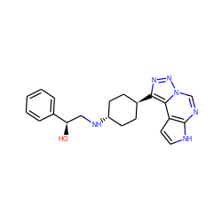 O[C@H](CN[C@H]1CC[C@H](c2nnn3cnc4[nH]ccc4c23)CC1)c1ccccc1 ZINC001772582159