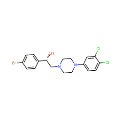 O[C@H](CN1CCN(c2ccc(Cl)c(Cl)c2)CC1)c1ccc(Br)cc1 ZINC000209582215