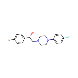 O[C@H](CN1CCN(c2ccc(F)cc2)CC1)c1ccc(Br)cc1 ZINC000209573762