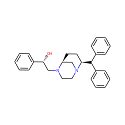 O[C@H](CN1CCN2C[C@@H]1CC[C@H]2C(c1ccccc1)c1ccccc1)c1ccccc1 ZINC000029056516