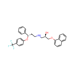 O[C@H](CNCC[C@H](Oc1ccc(C(F)(F)F)cc1)c1ccccc1)COc1cccc2ccccc12 ZINC000002004803