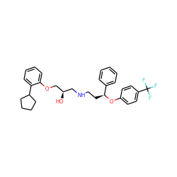 O[C@H](CNCC[C@H](Oc1ccc(C(F)(F)F)cc1)c1ccccc1)COc1ccccc1C1CCCC1 ZINC000004394106